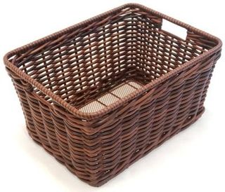 BASKET - Rear , Fixed PE Wicker, With Fittings, Brown, 43cm x 33cm x 22cm