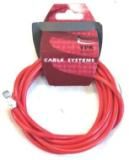 Brake Cable RED,  Universal, 70 x 75 W/CGX liner, 1.6mm, galv steel, 7x6+6x10nipples