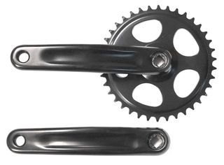 Chainwheel 3/32 . 38T. 175mm  steel black  alloy crank