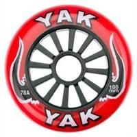 Scooter Wheel, YAK, 100mm, silver plastic core with Red 88A PU, INCLS ABEC 9 BEARINGS