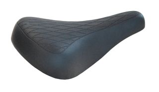 SADDLE  Retro Racing, 281mm x 165mm, Vinyl Quilted Top, BLACK