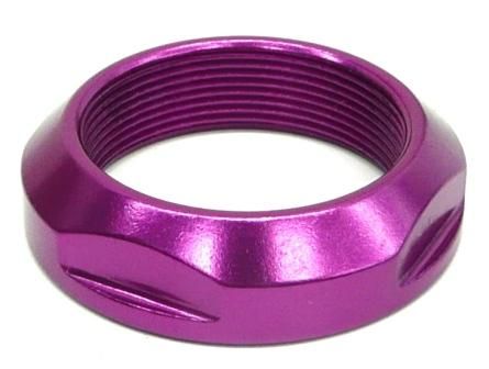 "add some BLING"   Lock Nut, PURPLE, OD1 1/8 or ID25.4 dia,  Alloy