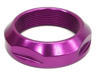 "add some BLING"   Lock Nut, PURPLE, OD1 1/8 or ID25.4 dia,  Alloy