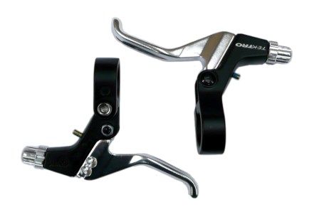 BRAKE LEVER - Tektro Brake Levers, 2 Finger Type, Works With ( Linear -  requires modification ), Caliper, Cantilever & U Brakes, SILVER/BLACK (Sold In Pairs)