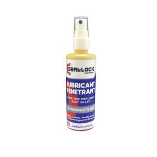 Lubricant/Penetrant. 100ml spray bottle,  Seal Lock penetrates solid rust, freeing up nuts and bolts, cables and chains. It creates a barrier, stopping rust and leaving a dry dust free surface