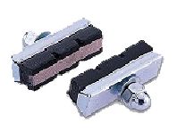 BRAKE SHOES - Caliper Brake Shoes, With Leather Strip, 50mm, BLACK (Sold in Pairs)