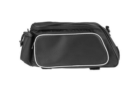 SAHOO  Rack top Bag 10L, Main pocket, 2 side zippered pockets, water bottle pocket, L34/W15/H16cm ,velcro attach, Black