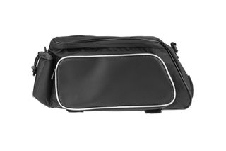 SAHOO  Rack top Bag 10L, Main pocket, 2 side zippered pockets, water bottle pocket, L34/W15/H16cm ,velcro attach, Black