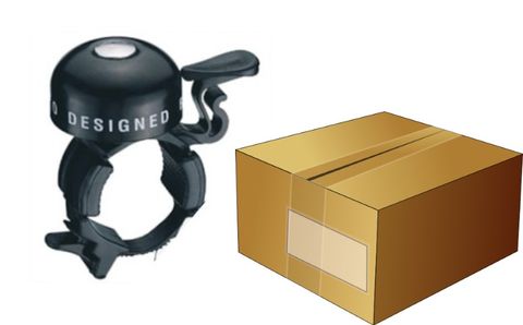 BELLS- Alloy, Flick Bell, Plastic Strap Mount, Fits Oversize or Standard Size Handlebars, Box qty 10