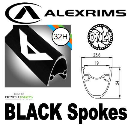 WHEEL - 29er Alex ATD-500 32H P/j Black Rim,  FRONT DYNAMO 12mm T/A (100mm OLD) Centerlock Disc Sealed Shutter Precision (PL-7) Black Hub,  Mach 1 BLACK Spokes