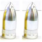 VALVE CAP - MISSILE silver 2pce