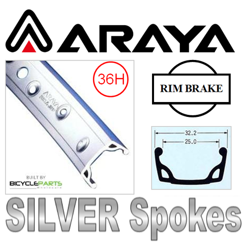 WHEEL  18 x 1.75, 7x Style Silver alloy rim , Joytech  Front hub nutted Alloy silver , silver mach 1 spokes  FRONT