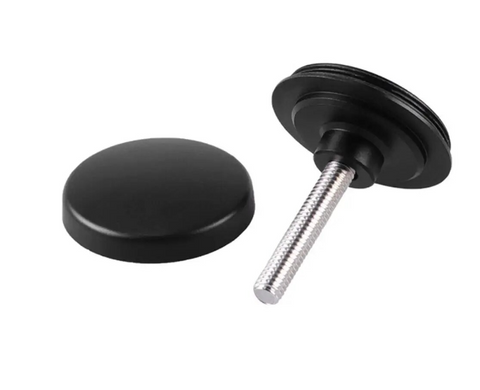 "Apple Airtag" HOLDER, incorporated into TOP CAP MOUNT - BLACK, Alloy - Inc. steel bolt.