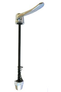 SKEWER  Rear, 185mm, Q/R, Steel, SILVER. Not Suitable for disc bikes.