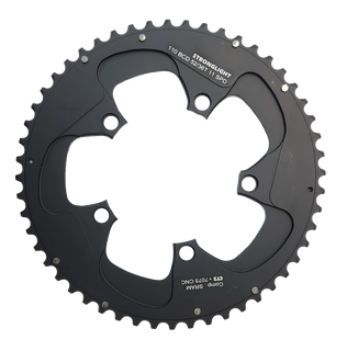 CHAINRING - ROAD "STRONGLIGHT", 52T, 7075 CNC Black CT2 - 110 BCD, 5 Hole for 11 Spd for SRAM (Not E-Tap)