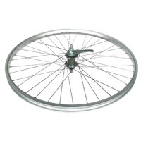 WHEEL - 26" JETSET Alloy Rim, Chrome Coaster Hub with 18t Cog & Fittings, Mach 1 Spokes, REAR.  ALL SILVER   (Matching Front 93713)