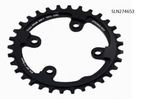 CHAINRING - MTB "STRONGLIGHT", 34T, 7075 CNC  Black  SRAM XX1 - 76mm BCD, 4 Hole for 11 Spd NARROW WIDE