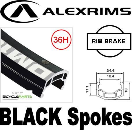 Wheel 24" DM-18 Alex D/w Black alloy rim , Novatec Sealed Front Q/r Black Hub , Black Mach 1 spokes , FRONT (match 95640)