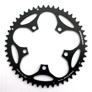 CHAINRING - ROAD "STRONGLIGHT", 50T, 5083 Black - 110mm BCD, 5 Hole for 10/09 Spd (Does NOT have Pickup Points)