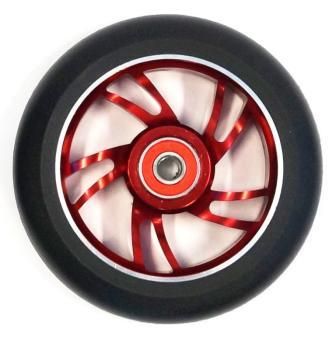Scooter Wheel, Alloy, 110mm incl abec-9 bearing, RED core, Sensational NEW DISPLAYpackaging !