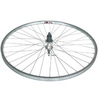 WHEEL - 27" x 1 1/4 Weinmann 4019C 36H P/j Silver Rim,  8/10 SPEED Q/R (135mm OLD) Loose Ball Joytech Silver Hub,  Mach 1 SILVER Spokes