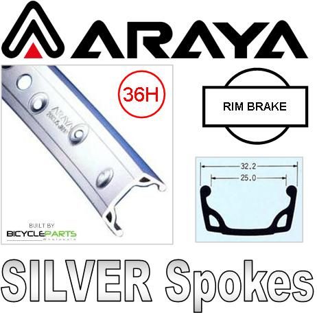 WHEEL - 18" Araya 7X S/w 36H M/e Silver Rim, SCREW-ON MULTI Q/R (135mm OLD) Loose Ball KK Rival Black Hub, Mach1 SILVER Spokes