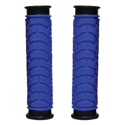 GRIPS - Dual Density MTB Grips, Clossed End. 130mm BLUE  - Oxford Product
