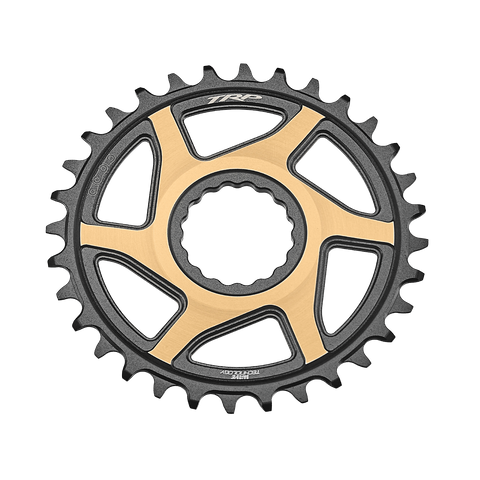 A NEW ITEM - TRP Chainring CR-M9050, 12Speed 34T Boost 3mm offset Chainring CINCH Interface, Duotone (Sandblasted Black / Gold)