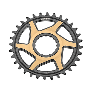 A NEW ITEM - TRP Chainring CR-M9050, 12 speed 32T Boost 3mm offset Chainring Cinch Interface, Duotone (Sandblasted Black / Gold)