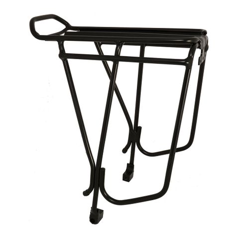 A NEW ITEM - Oxford Alloy Luggage Carrier Rack, Disc Compatible, Fits 26"-29" Wheels, Integrated splash plate, Black - Oxford Product