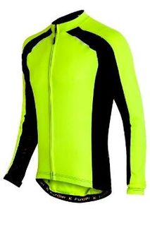 THERMAL KIDS JERSEY  -  FUNKIER Firenze Thermal Jersey, Full Zip, YELLOW, Size 12