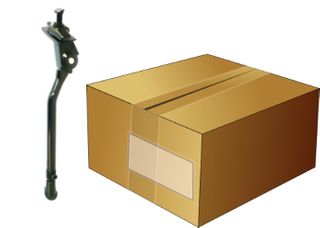 KICKSTAND  20-28 Adjustable, Centre Mount, Alloy BLACK, with extra long bolt, Box qty 10