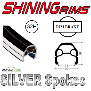 WHEEL - 650C Shining A-M8S 32H S/j Black Rim,  8/10 SPEED CASSETTE Q/R (130mm OLD) Sealed Novatec SLOTTED Silver Hub,  Mach 1 SILVER Spokes