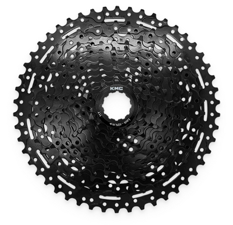 CASSETTE - 11 Speed, 11-50T, ED Black,  Quality KMC product, Made In Taiwan (Hardened Steel) (Great for E-Bikes)