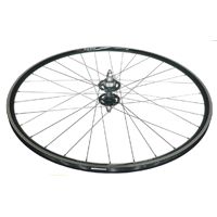 WHEEL  29er/700c  Alex DA-22 D/W Rim W/msw, Novatec Sealed Nutted Fix/Free High Flange Hub, Mach 1 Spokes, REAR.  BLACK with SILVER Spokes