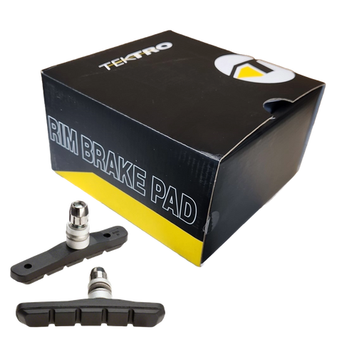 A NEW ITEM  -  Brake Shoes,  WORKSHOP BOX, L72mm, black for V-brakes, with threaded posts, BOX qty 25 Pairs, Quality Tektro part,  compare with item 8102BULK