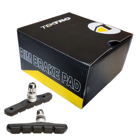 Brake Shoes,  WORKSHOP BOX, L72mm, black for V-brakes, with threaded posts, BOX qty 25 Pairs, Quality Tektro part,  compare with item 8102BULK