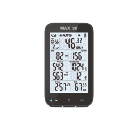 GPS cycle computer - Shanren MAX 30 - 3" screen, backlight, USB recharge, links to App & Strava