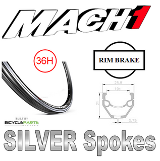 WHEEL - 26" Mach1 REVO 36H P/j Black Rim,  8/10 SPEED Q/R (130mm OLD) Loose Ball Joytech Silver Hub,  Mach 1 SILVER Spokes