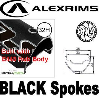 WHEEL - 29er Alex Supra 35 32H W/j Black Rim,  8/11 SPEED 12mm T/A (148mm OLD) 6 Bolt Disc Sealed Novatec (E440 Hub Body) Boost, Steel Axle & Freehub Body for E-MTB Black Hub,  Mach 1 BLACK Spokes