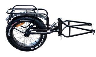 20" x 4" (FAT) Single wheel Cargo Trailer with Suspension & Pannier Racks. Steel Frame.MAXIMUM LOAD: 45kg  MAX SPEED LOADED: 40kph