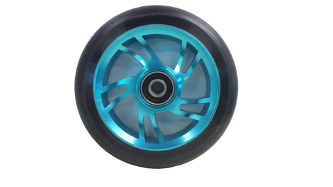 Scooter Wheel, Alloy, 110mm incl abec-9 bearing, AQUA core, Sensational NEW DISPLAYpackaging !