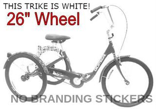 No branding stickers - TRIKE  26" 6 Speed SHIMANO, 2500 Series (Designed in Australia)  Clean WHITE