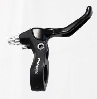 **Brake levers, TEKTRO,  alloy, 2 fingers, for caliper or U brake, 2 pce hinged brkt, reach adjust, black (XL510) - (Sold In Pairs)