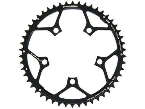 CHAINRING - ROAD "STRONGLIGHT", 50T, 7075 CNC Black CT2  CAMPAG - 110mm BCD, 5 Hole for 11 Spd