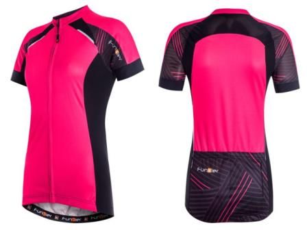 Jersey, WOMENS,  FUNKIER , Firenze /Pink short sleeve,  full zip, Small