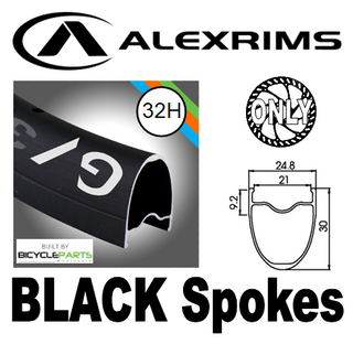 WHEEL - 700C Alex GV30 32H S/j Black Rim,  FRONT DYNAMO 15mm T/A (100mm OLD) 6 Bolt Disc Sealed SP Black Hub,  Mach 1 BLACK Spokes