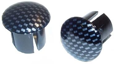 Bar End Plugs, 19-21mm, Carbon Look, Pair