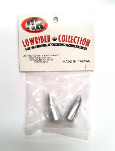 Valve Cap - OVERSIZE MISSILE, Lowrider Collection, Bag of 2, CHROME