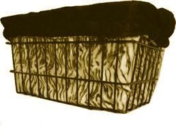 BASKET LINER - Cruiser Candy, Double Sided with Draw String, L:33 x W:23 x H:31cm TIGER, Yellow and Black Design (special pricing)